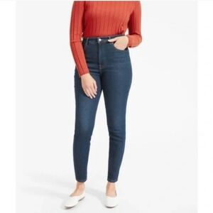 Everlane The Curvy High Rise Skinny Jeans Dark Blue Wash Size 26